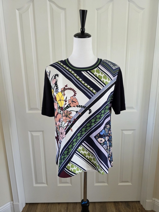 Tory Burch Tops - Tory Burch Silk & Wool Floral Mixed Print Top SZ Large